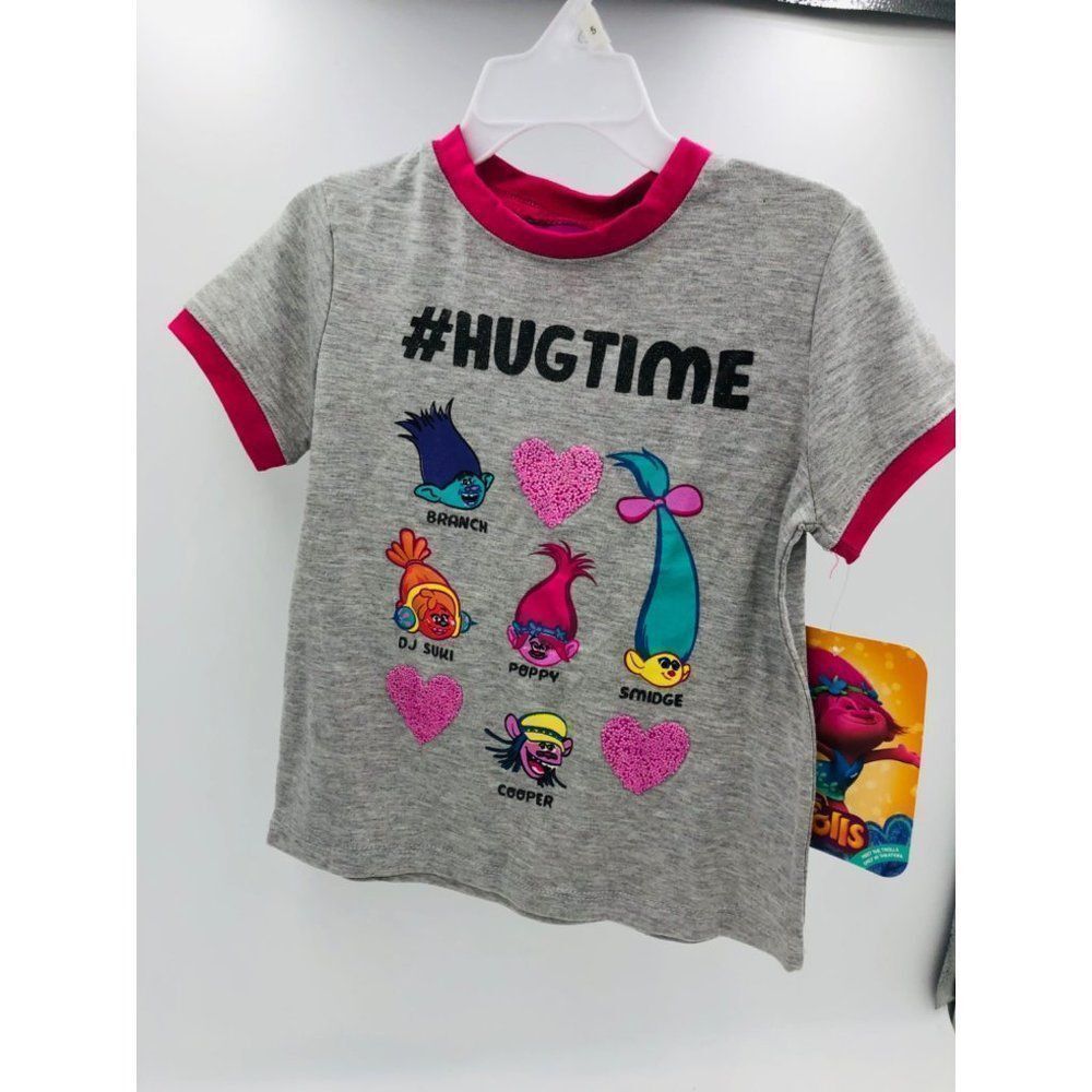 27.Brand New Trolls Hug Time‎ By Dream Works Girls Short Sleeve T-shirt Size 6